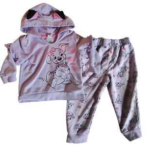 Disney 18 months 101 Dalmations Set baby lilac‎ dog jogger and sweater